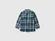 Benetton, Camicia Scozzese 100% Cotone, Multicolore, Bambini