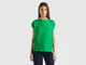 Benetton, Top Girocollo Regular Fit, Verde, Donna