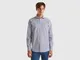 Benetton, Camicia A Righe In Cotone Stretch, Multicolore, Uomo