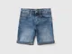 Benetton, Bermuda Slim Fit In Denim "eco-recycle", Blu, Bambini