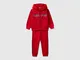 Benetton, Tuta In Felpa 100% Cotone, Rosso, Bambini