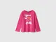 Benetton, Maglietta Regular Fit Con Stampa, Fucsia, Bambini