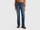 Benetton, Jeans Flare In Cotone Riciclato, Blu, Donna