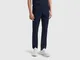 Benetton, Chino Slim Fit In Cotone Leggero, Blu Scuro, Uomo