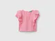 Benetton, Camicetta Vichy Con Rouches, Fucsia, Bambini