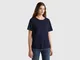 Benetton, T-shirt Blu Scuro A Manica Corta, Blu Scuro, Donna