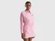 Benetton, Camicia Ampia A Righe, Rosa, Donna