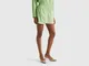 Benetton, Shorts Boxer A Righe, Verde Chiaro, Donna