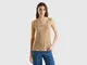 Benetton, Canotta In Puro Lino, Beige, Donna