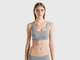 Benetton, Brassiere In Misto Nylon Riciclato, Grigio, Donna