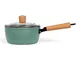 Livoo Casseruola con Manico in Legno 18 cm Verde