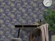 DUTCH WALLCOVERINGS Carta da Parati Alberi Tropicali Blu e Argento