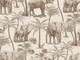 DUTCH WALLCOVERINGS Carta da Parati Elefanti e Alberi Beige