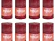 Bolsius Candele Rustiche a Colonna Shine 8 pz 100x50 mm Rosso Velluto