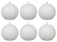 Bolsius Candele a Sfera Shine Rustiche 6 pz 76x190 mm Bianco Nuvola
