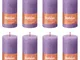 Bolsius Candele Rustiche a Colonna Shine 8 pz 100x50 mm Viola Vibrante