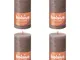 Bolsius Candele Rustiche a Colonna Shine 6 pz 130x68mm Tortora Rustico