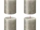 Bolsius Candele Pilastro Rustiche Shimmer 6 pz 80x68 mm Champagne
