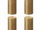 Bolsius Candele Pilastro Rustiche Shimmer 4 pz 130x68 mm Oro