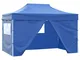 vidaXL Tenda Pieghevole Pop-Up con 4 Pareti Laterali 3x4,5 m Blu