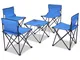 vidaXL Set Arredo Pieghevole da Campeggio 5 pz Acciaio Blu 45x45x70 cm