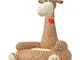 vidaXL Poltrona in Peluche per Bambini Girafa Marrone