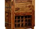 vidaXL Mobile Bar in Legno Massello di Sheesham 85x40x95 cm