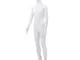vidaXL Manichino Uomo Figura Intera Base in Vetro 185 cm Bianco Lucido