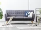 vidaXL Divano a 3 Posti Rivestito in Tessuto 172x70x82cm Grigio Chiaro