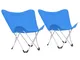 vidaXL Sedie Farfalla da Campeggio Pieghevoli 2 pz Blu