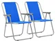 vidaXL Sedie Pieghevoli da Campeggio 2 pz 52x59x80 cm Blu