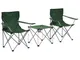 vidaXL Set Tavolo e Sedie da Campeggio 3 pz Verde