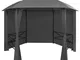 vidaXL Gazebo Padiglione da Giardino con Tende Esagonale 360x265 cm