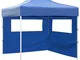 vidaXL Tenda Pieghevole con 2 Pareti 3x3 m Blu