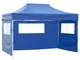 vidaXL Tenda Pieghevole con 3 Pareti 3x4,5 m Blu