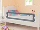 vidaXL Sponde Letto di Sicurezza Bambini Grigio 150x42cm in Poliestere