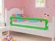 vidaXL Sponde Letto di Sicurezza Bambini Verde 120x42cm Poliestere