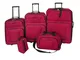 vidaXL Set da Viaggio Trolley e Borse 5 pz Rosso