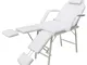 vidaXL Lettino da Massaggio Portatile in Similpelle 185x78x76cm Bianco