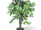 vidaXL Albero Ficus Artificiale con Vaso 90 cm