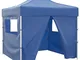 vidaXL Tenda Pieghevole Blu 3 x 3 m con 4 Pareti