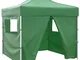 vidaXL Tenda Pieghevole Verde 3 x 3 m con 4 Pareti