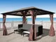 vidaXL Gazebo con Tenda Marrone in Alluminio 400 x 300 cm