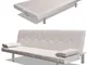 vidaXL Divano Letto con 2 Cuscini Similpelle Regolabile Bianco Crema