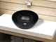 vidaXL Lavandino da bagno in ceramica nera rotondo