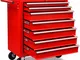 vidaXL Carrello Portautensili con 7 Cassetti Rosso per Garage