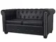 vidaXL Divano Chesterfield a 2 Posti in Finta Pelle Nero