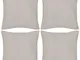 vidaXL Federe 4 pz per Cuscini in Cotone Beige 50 x 50 cm