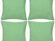 vidaXL Federe 4 pz per Cuscini in Cotone Verde Mela 80 x 80 cm