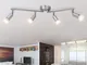 vidaXL Lampada da Soffitto con 4 Faretti a LED in Nichel Satinato